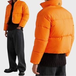 Sz S Connor McKnight ORANGE Reversible Quilted & Mesh Down Jacket NWOT$1275 MSRP